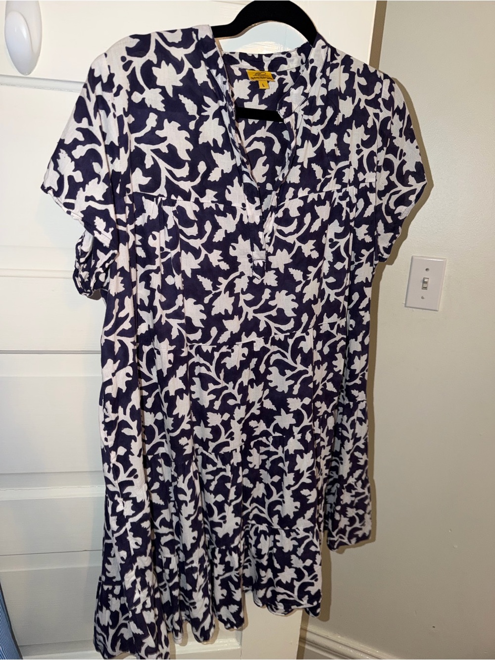 Navy and White Floral Dress